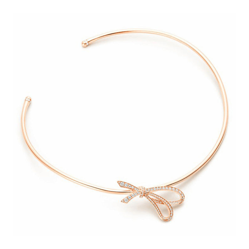 TIF74054428 full diamond bow scarf necklace