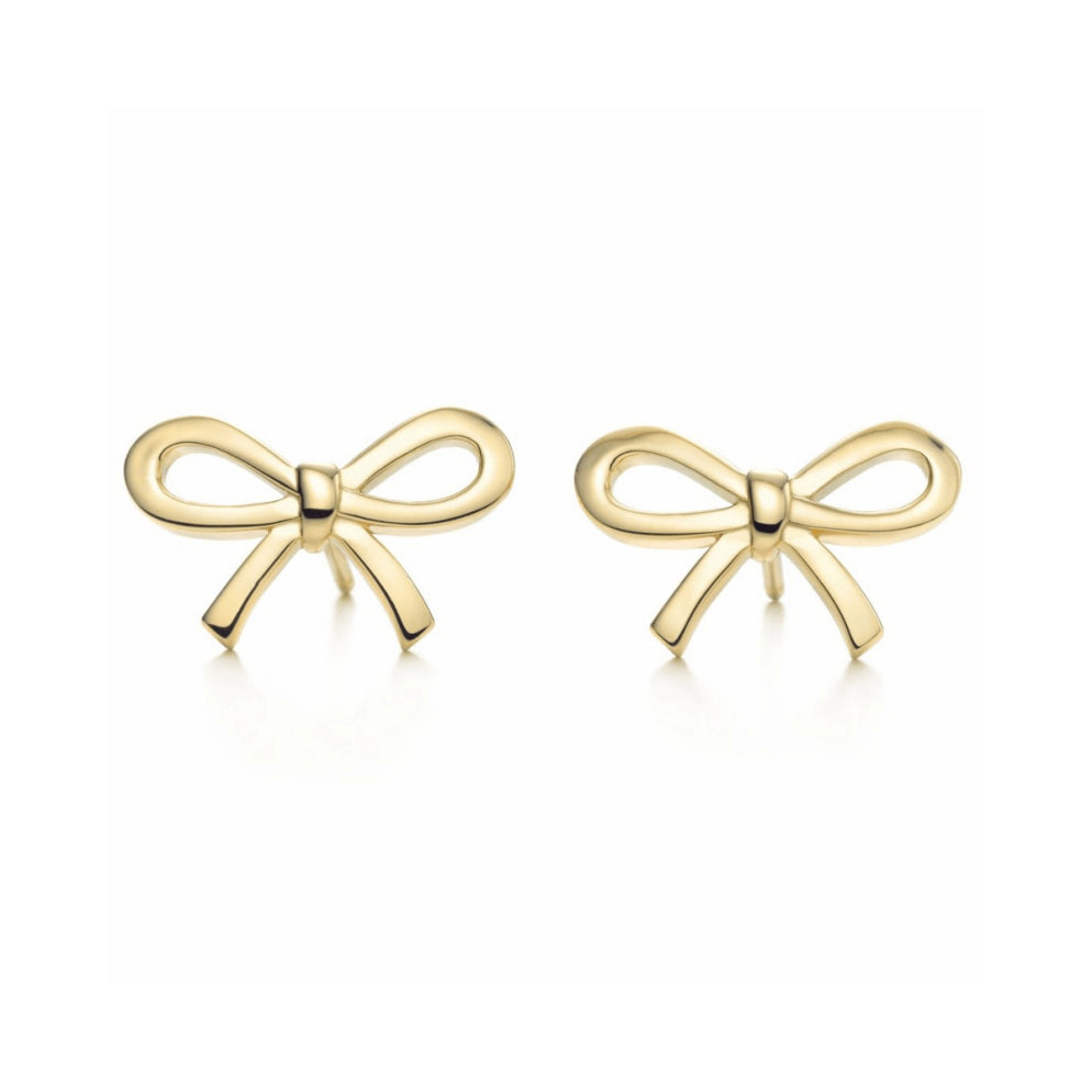 TIF57222538 light gold bow large earrings