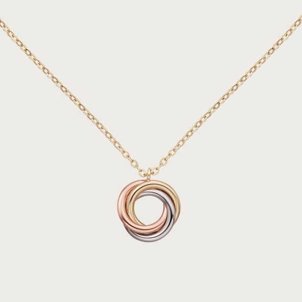 KDY-B7224808 three-ring three-color single row diamond ring pendant