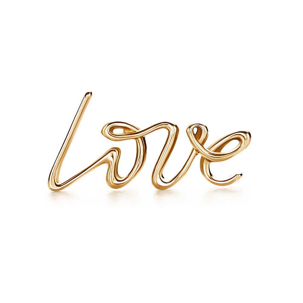 TIF71139612 plain gold LOVE letter pendant