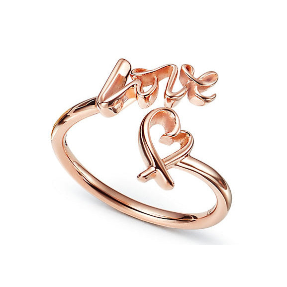 TIF37018488 light gold LOVE cross heart ring