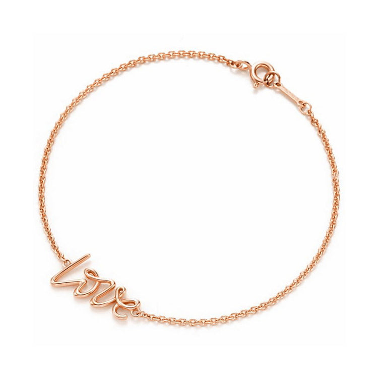 TIF38201589 light gold love letter bracelet