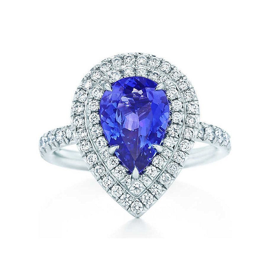 TIF66153476 Two-circle pear-shaped surrounding stone ring