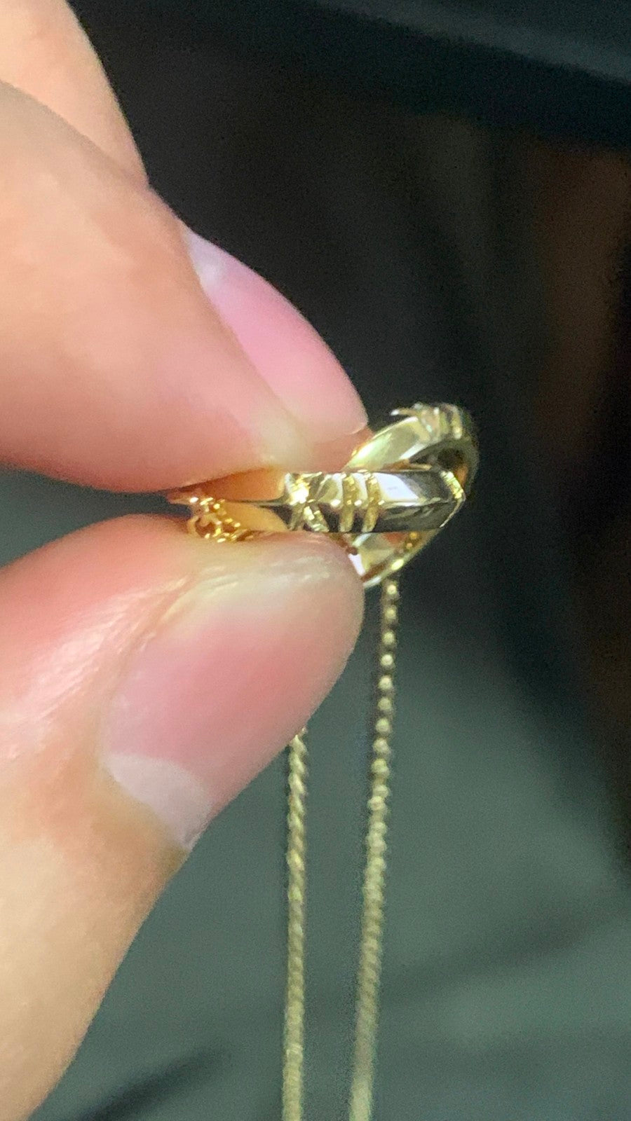 TIF20713350 double buckle sword spine light gold ring pendant