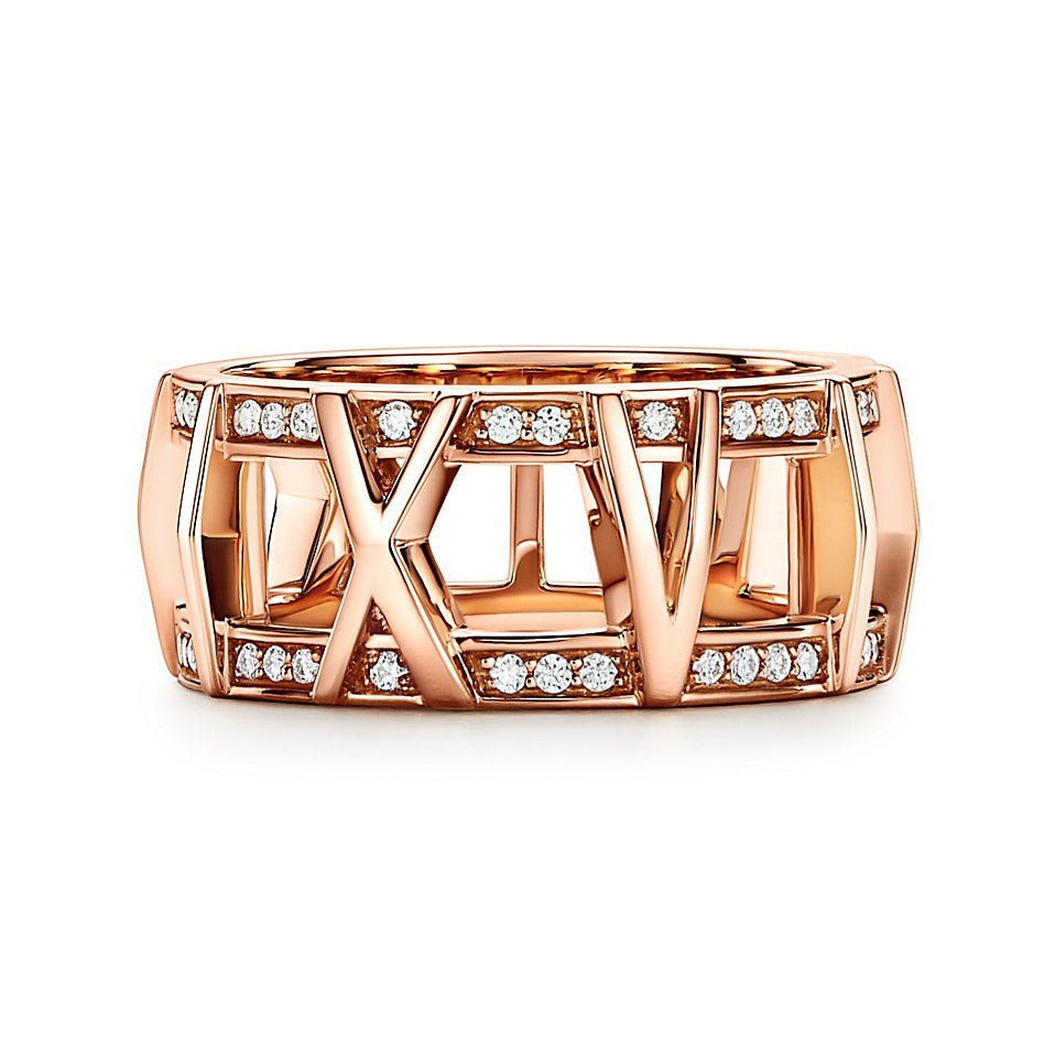 TIF67790693 hollow XX Roman font ring with diamonds