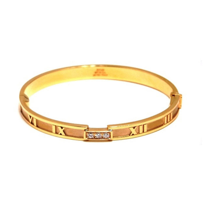 TIF79968301 Closed hinged three diamond Roman bracelet