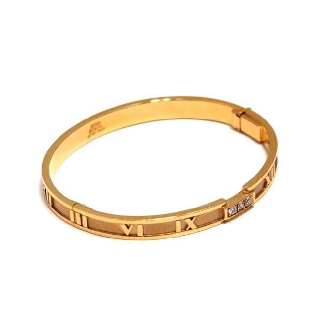 TIF79968301 Closed hinged three diamond Roman bracelet