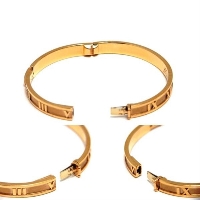 TIF79968301 Closed hinged three diamond Roman bracelet