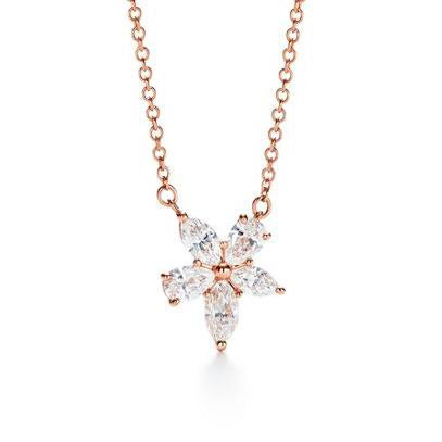 TIF85995837 Five-leaf Horse Eye Flower Cluster Chain Pendant