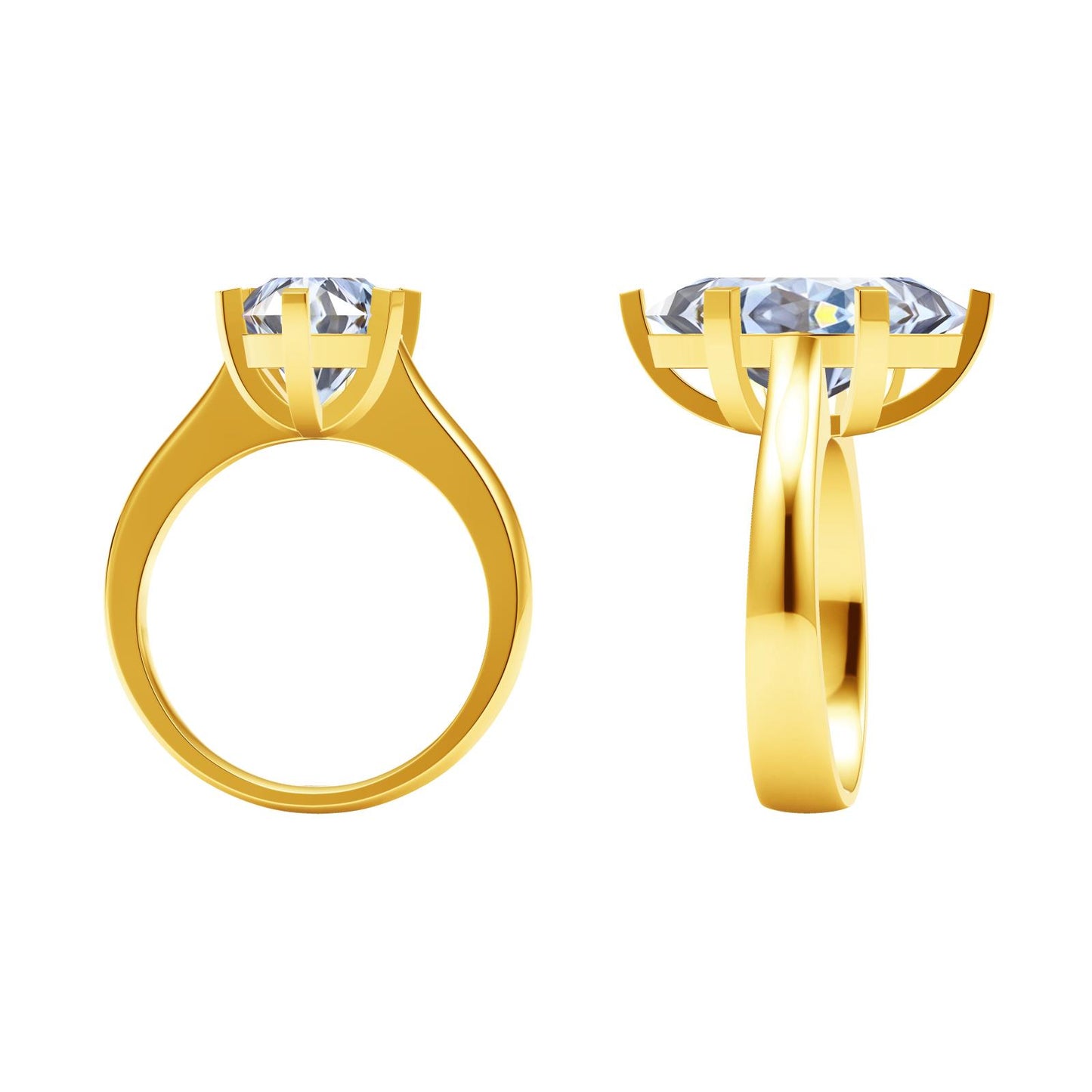 TIF4073455 square six-claw marquise diamond ring