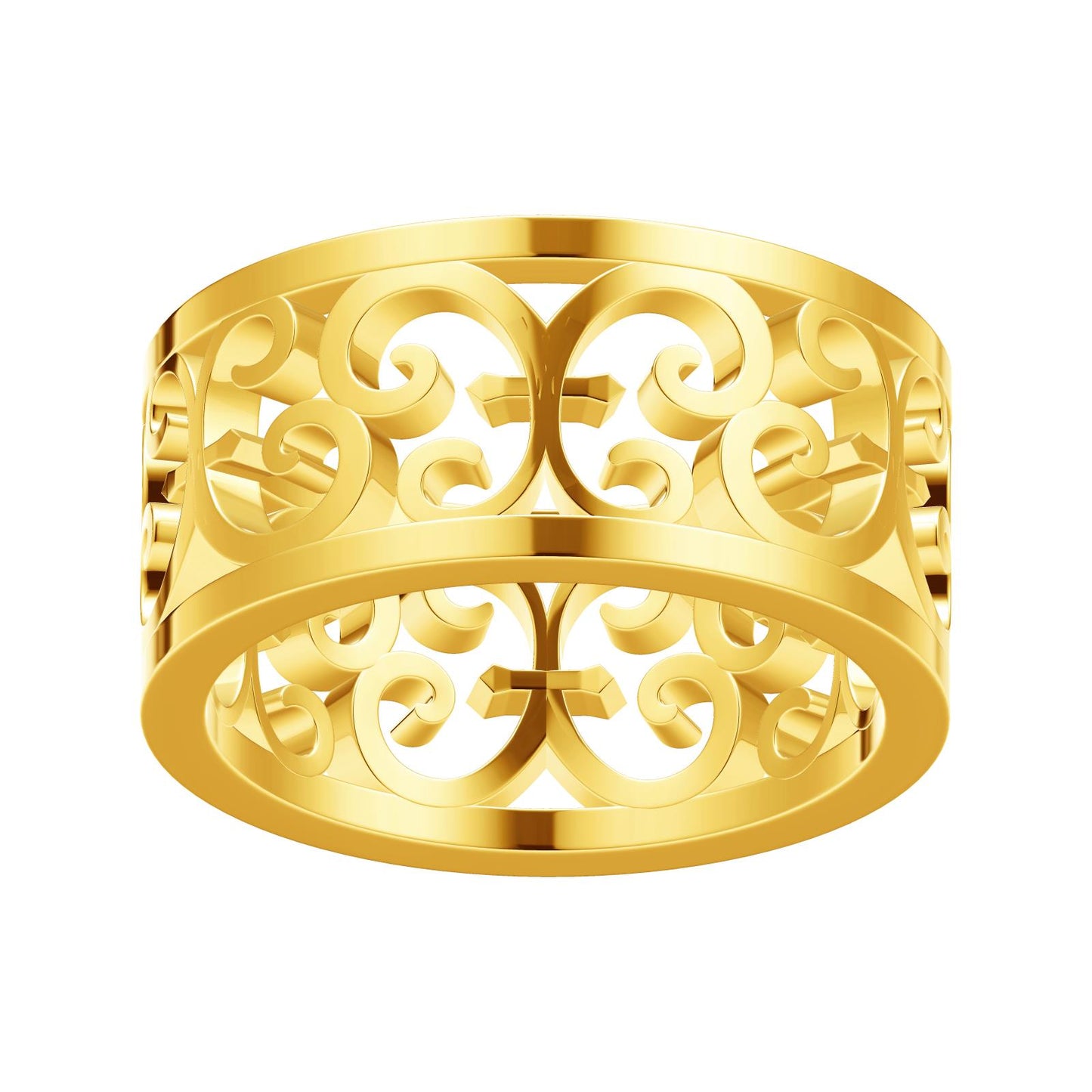 TIF13464510 light gold hollow thatch flower ring