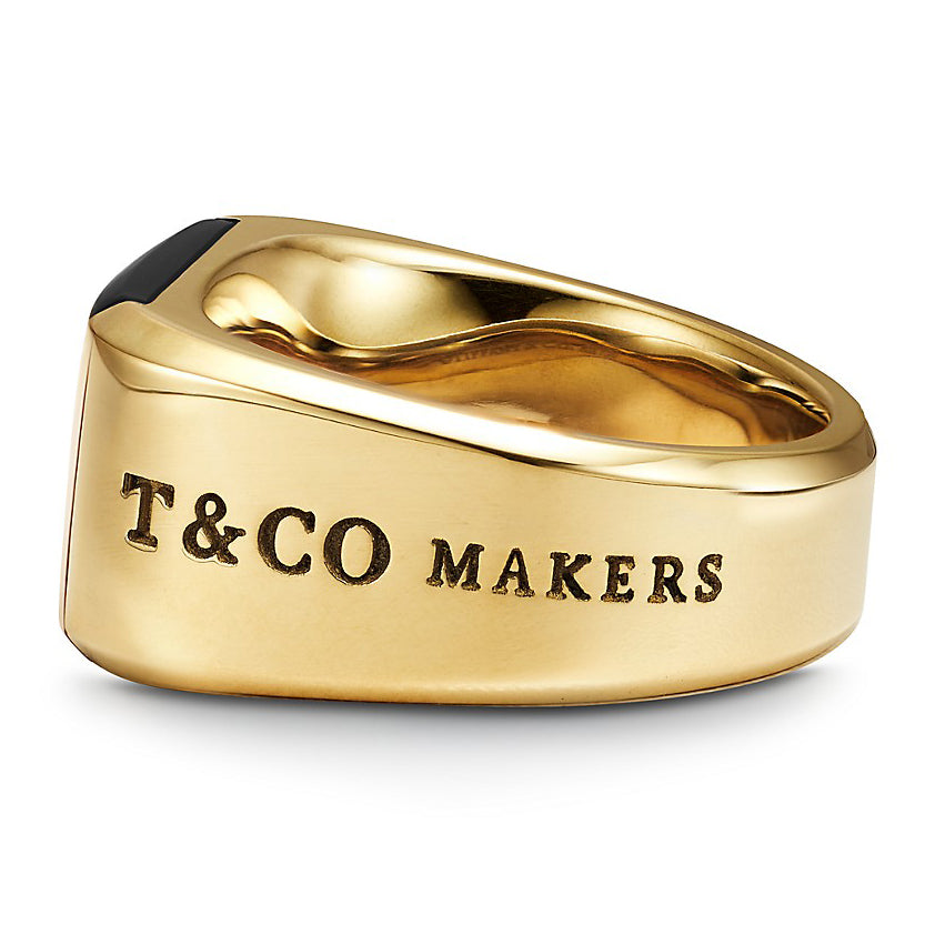 TIF65452390 black agate letter ring