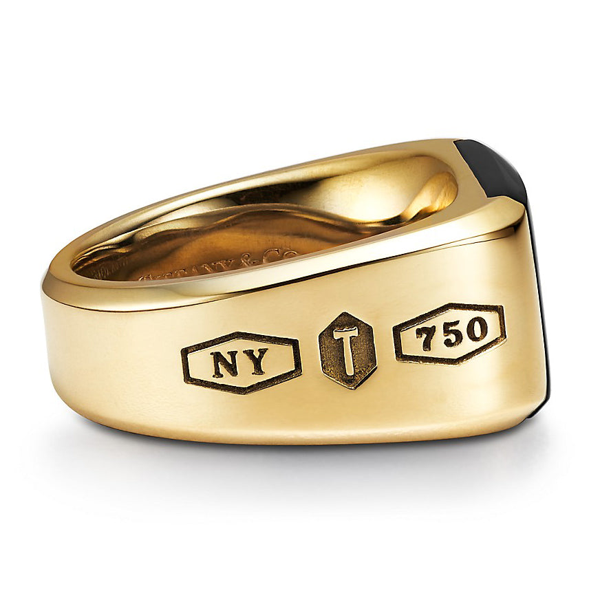 TIF65452390 black agate letter ring