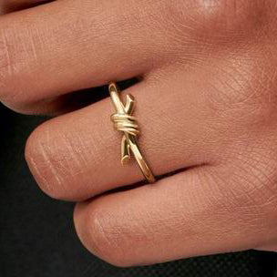 TIF31558600 light gold single circle twisted rope ring (guest version)