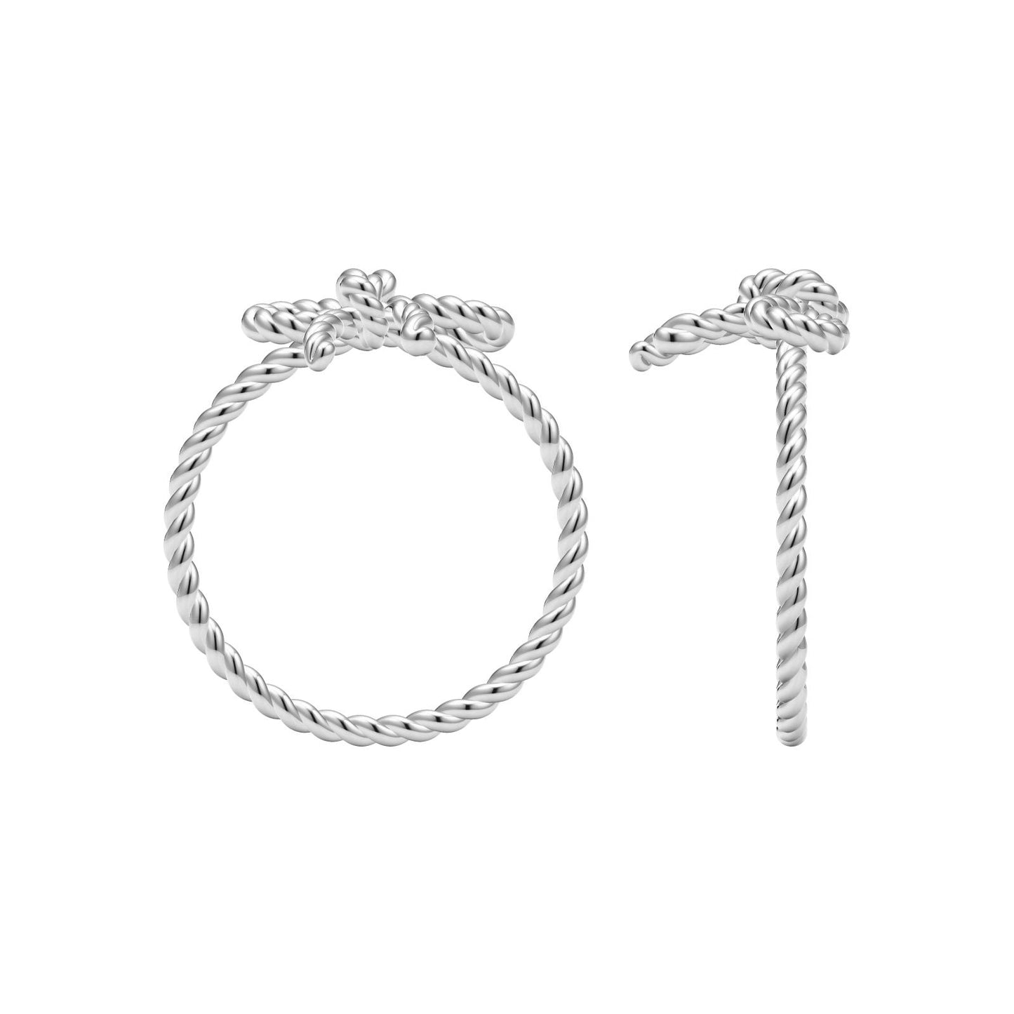 TIF86202210 light gold twisted rope bow small ring