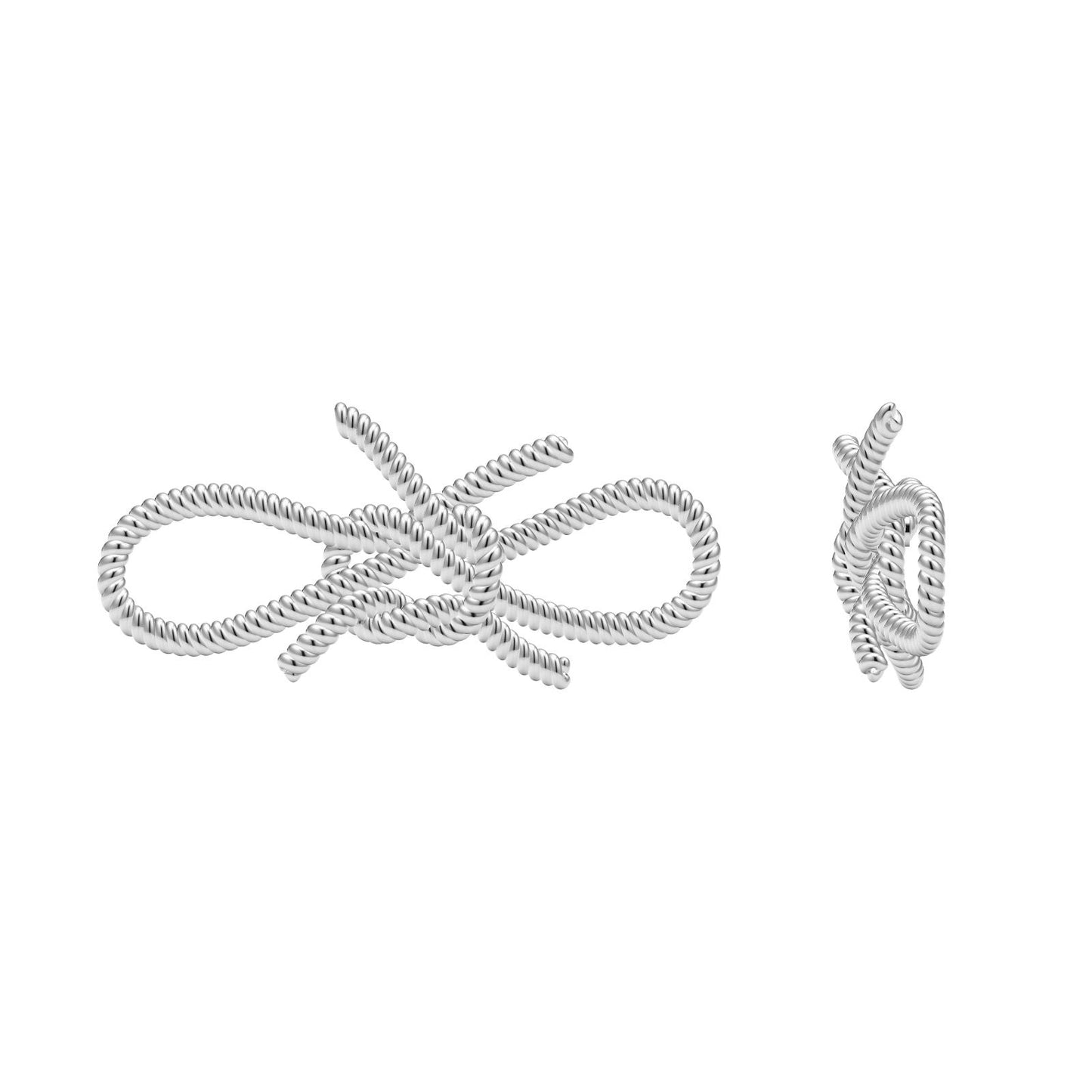 TIF27172645 light gold twisted rope bow earrings