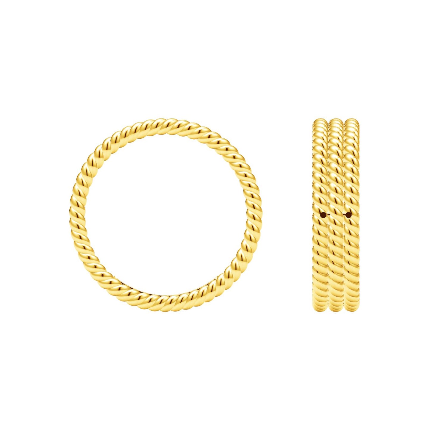 TIF55817587 light gold three twisted rope ring