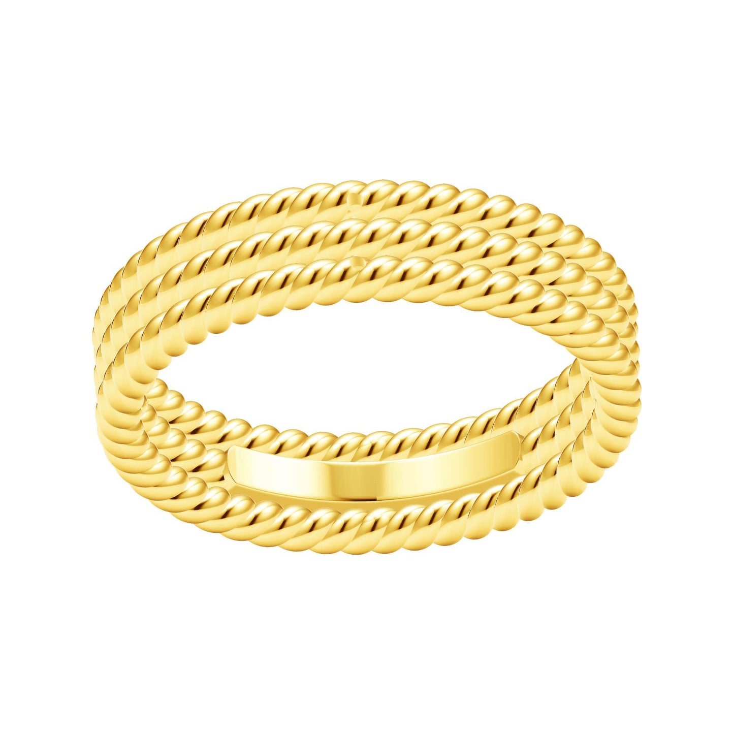 TIF55817587 light gold three twisted rope ring