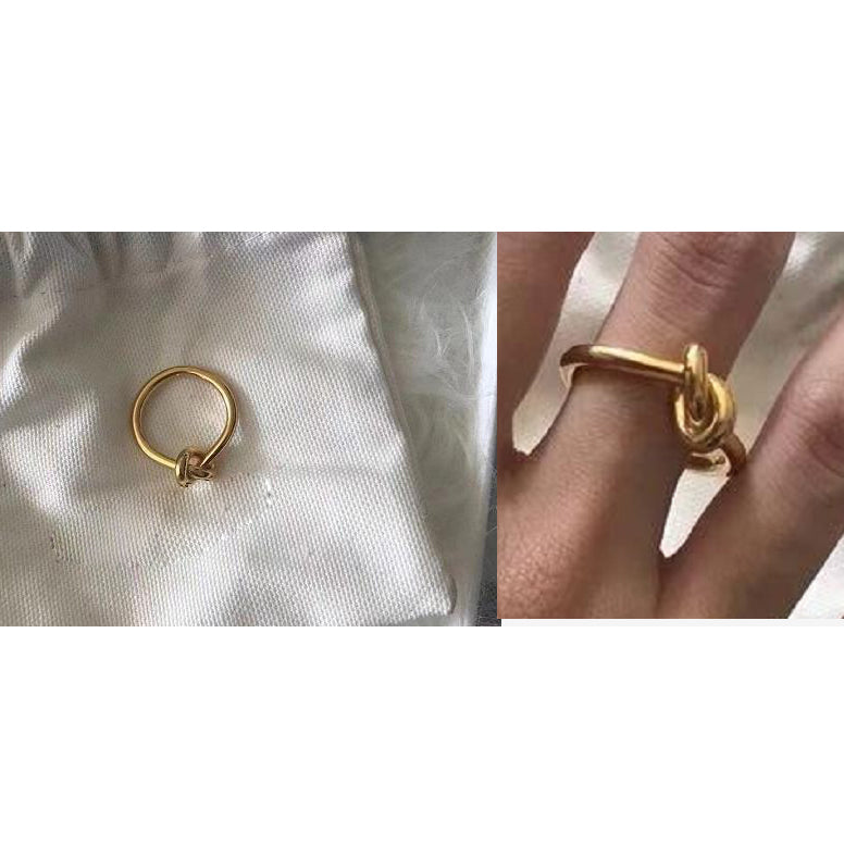 TIF11225405 light gold knot ring