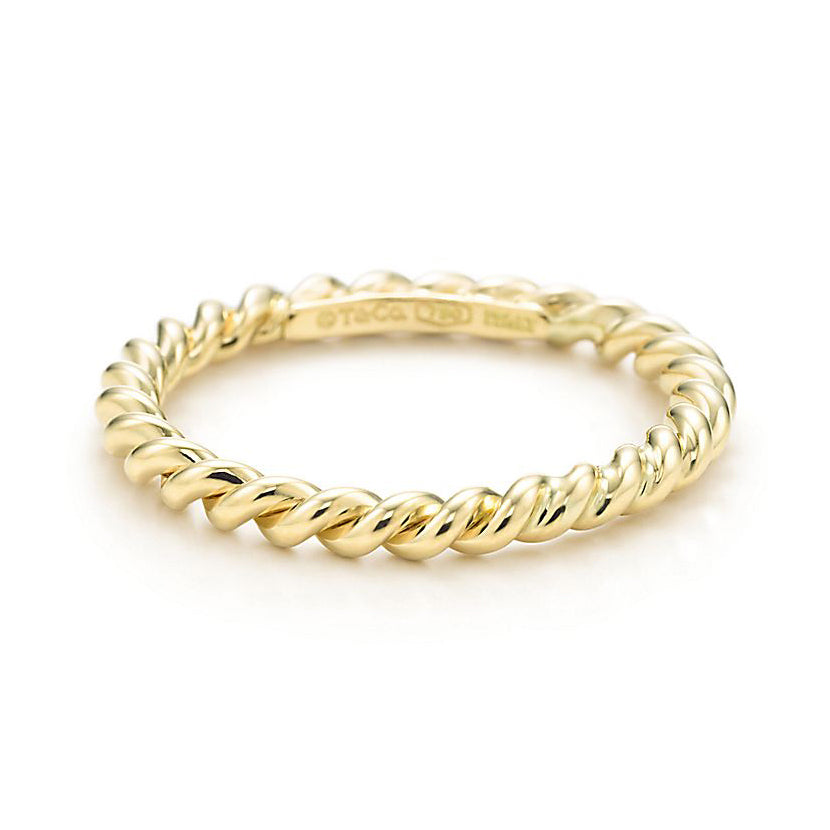 TIF3641579 light gold twisted rope ring