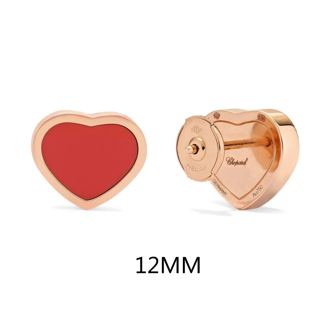 XB-510184 12mm heart-shaped stud earrings