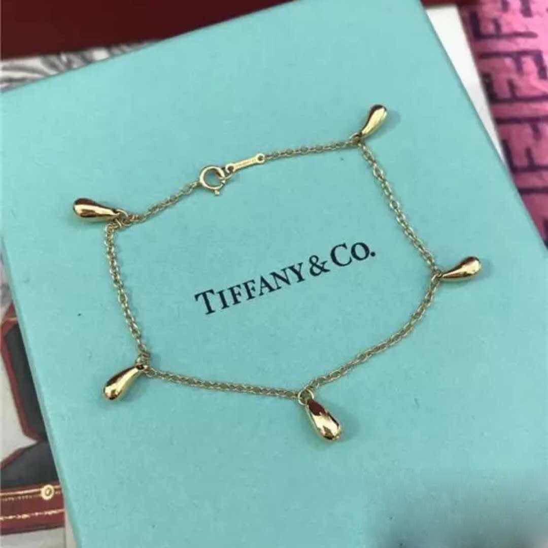 TIF89019456 light gold water drop bracelet