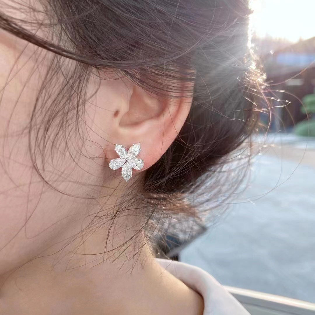 GLF-RGE1651 pear-shaped marquise diamond earrings and studs