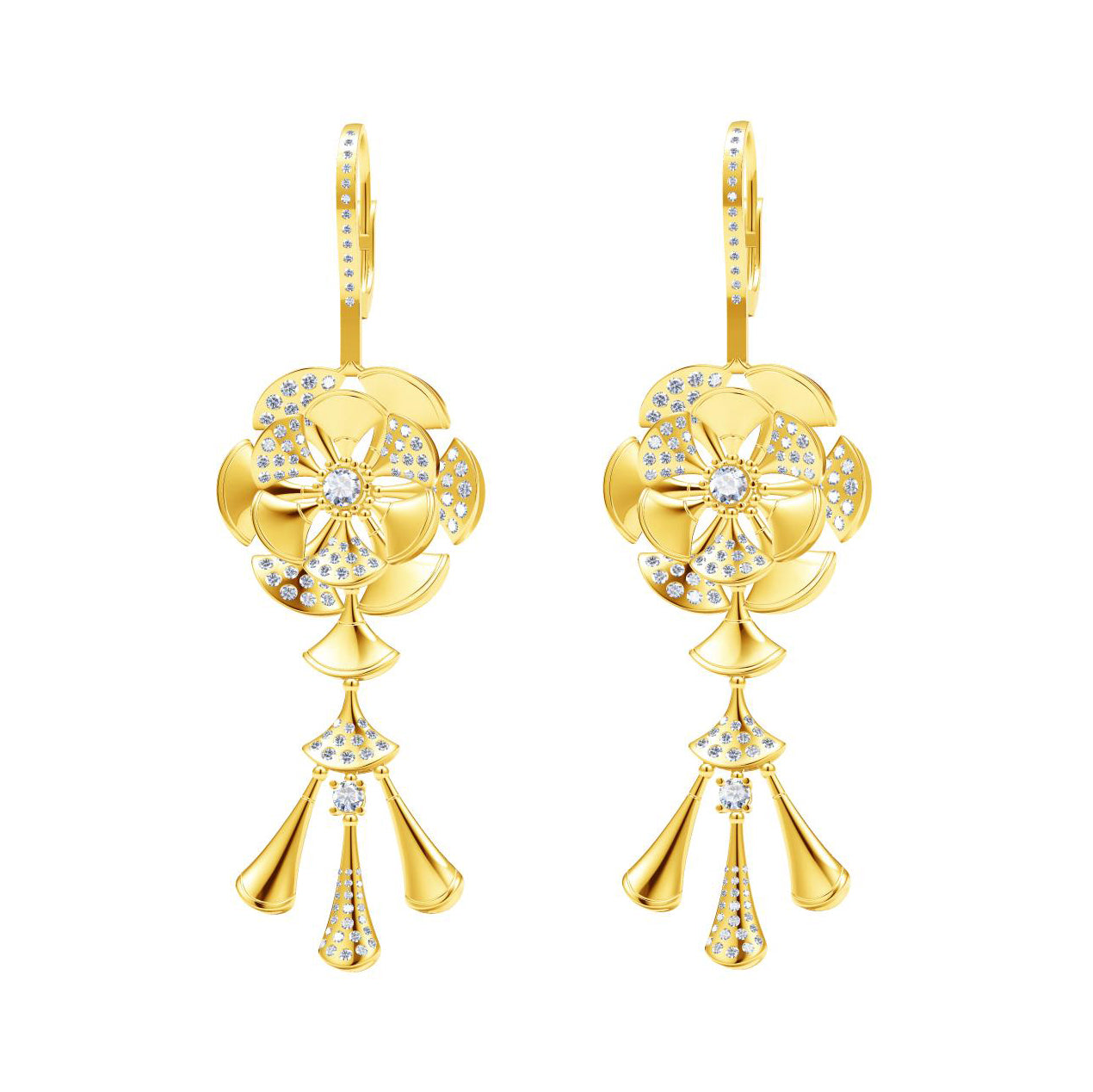 BGL-OR437598 speaker set earrings fan-shaped windmill