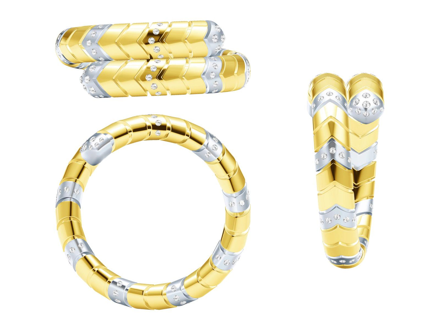 BGL-629488 Textured snake body coiled snake ring