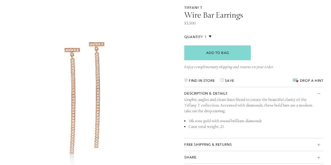 TIF78047362 guest version full diamond T-shaped bar earrings