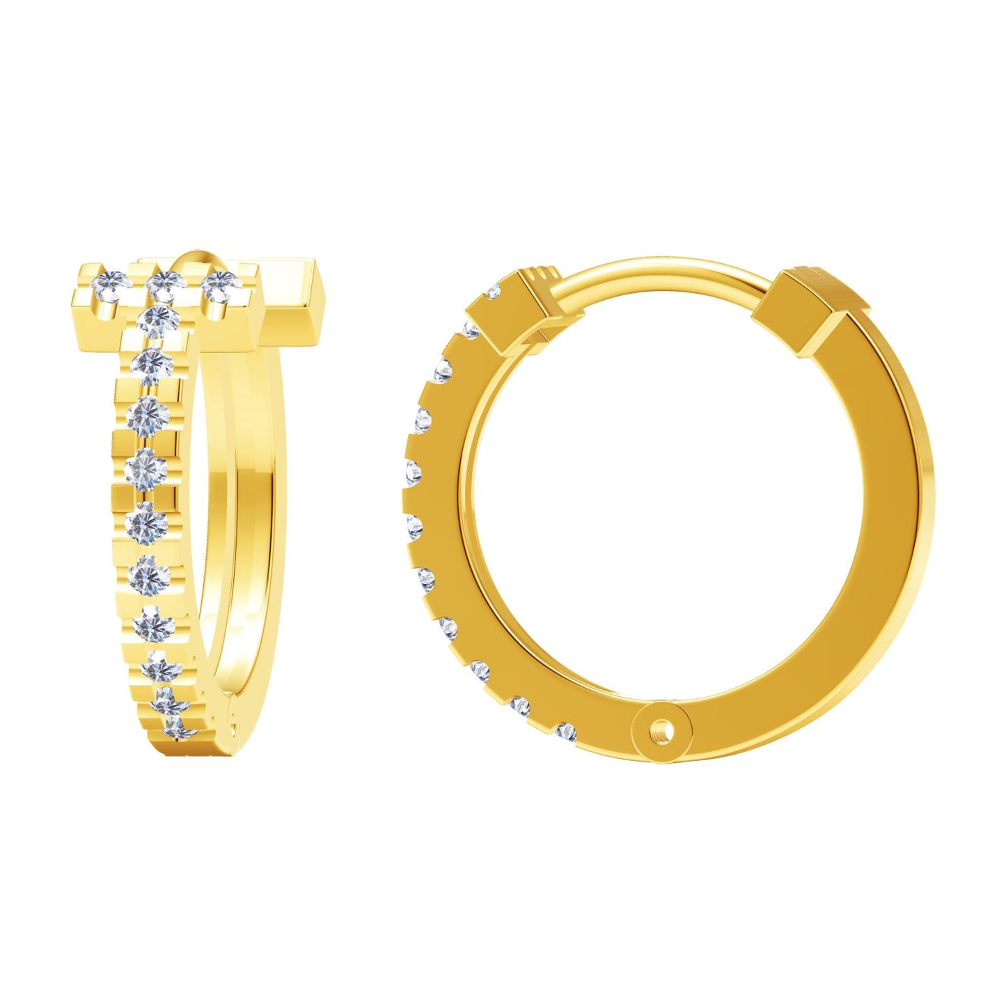 TIF-946314 full diamond letter T earrings earring clip