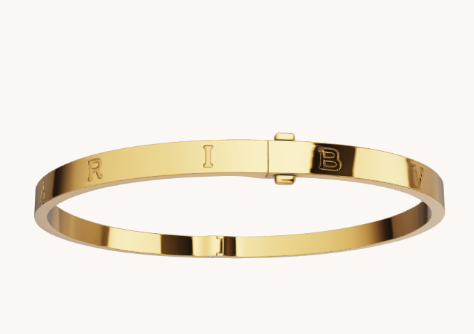 BGL-BR859976 light gold letter bracelet narrow version