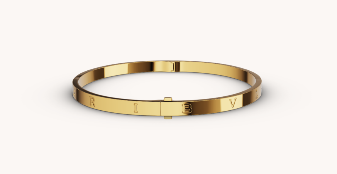 BGL-BR859976 light gold letter bracelet narrow version