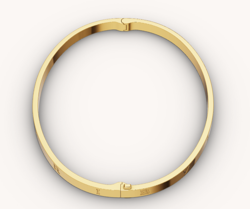 BGL-BR859976 light gold letter bracelet narrow version