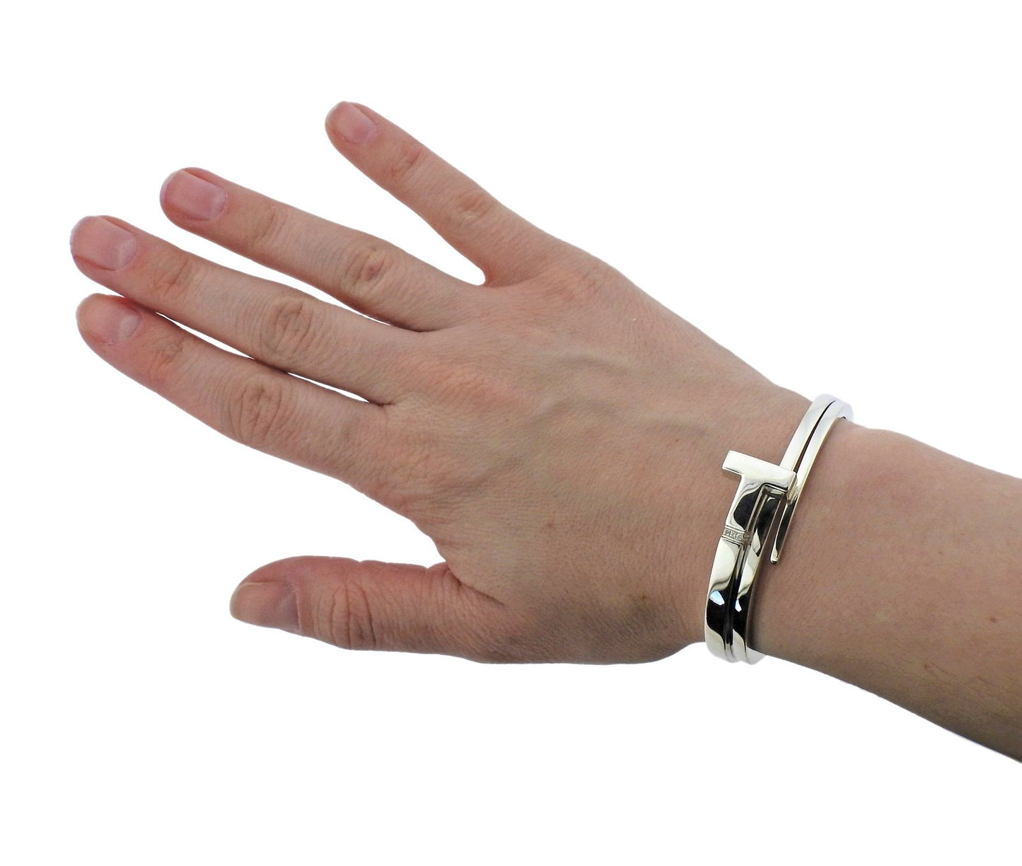 TIF85370100 T-shaped square wrap bracelet with diamonds 18#