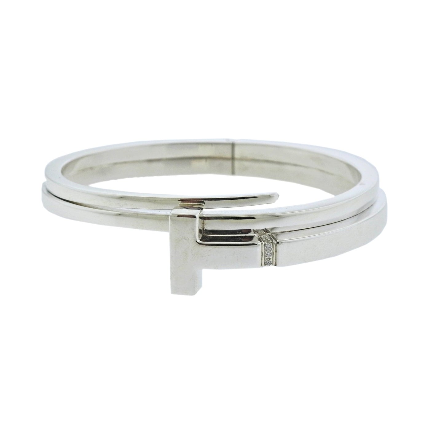 TIF85370100 T-shaped square wrap bracelet with diamonds 18#