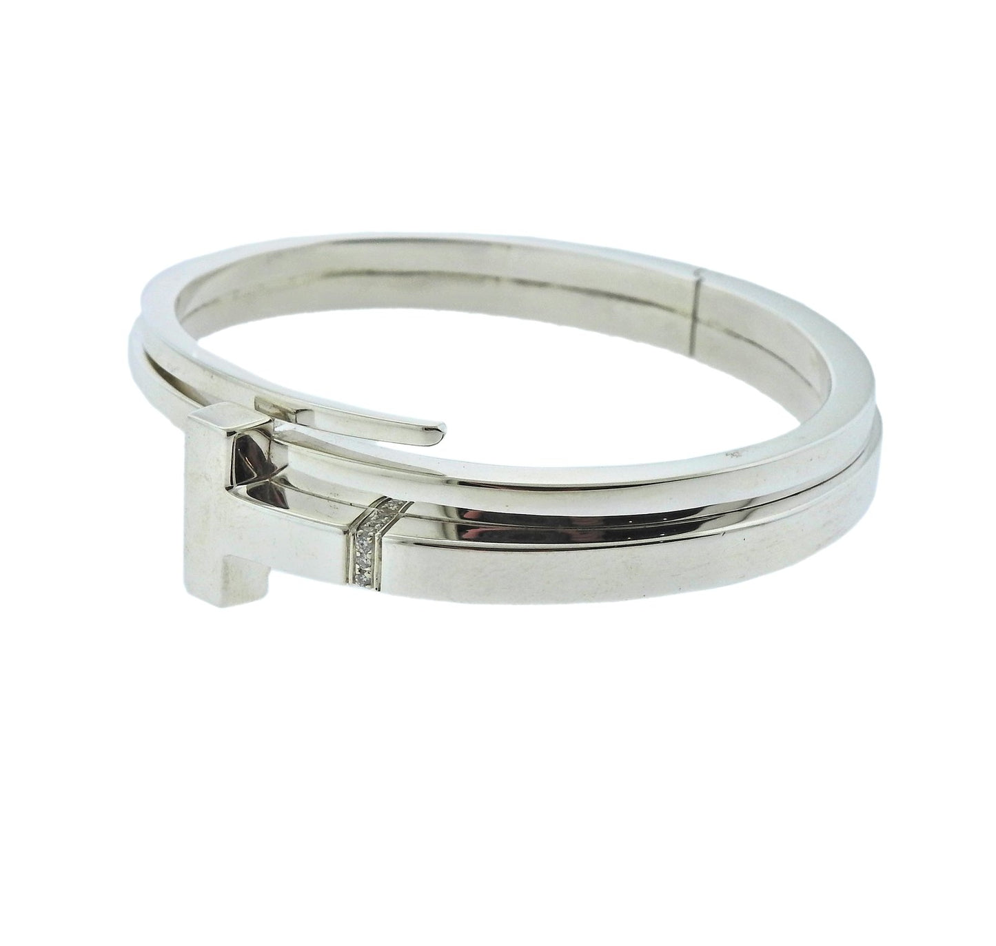 TIF85370100 T-shaped square wrap bracelet with diamonds 18#