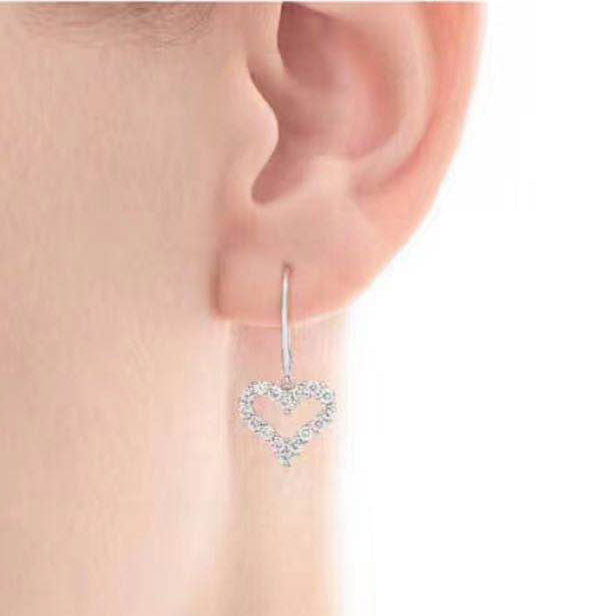 TIF23880063 hollow claw-set heart-shaped ear hooks