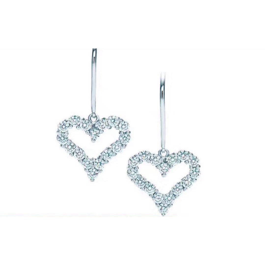 TIF23880063 hollow claw-set heart-shaped ear hooks