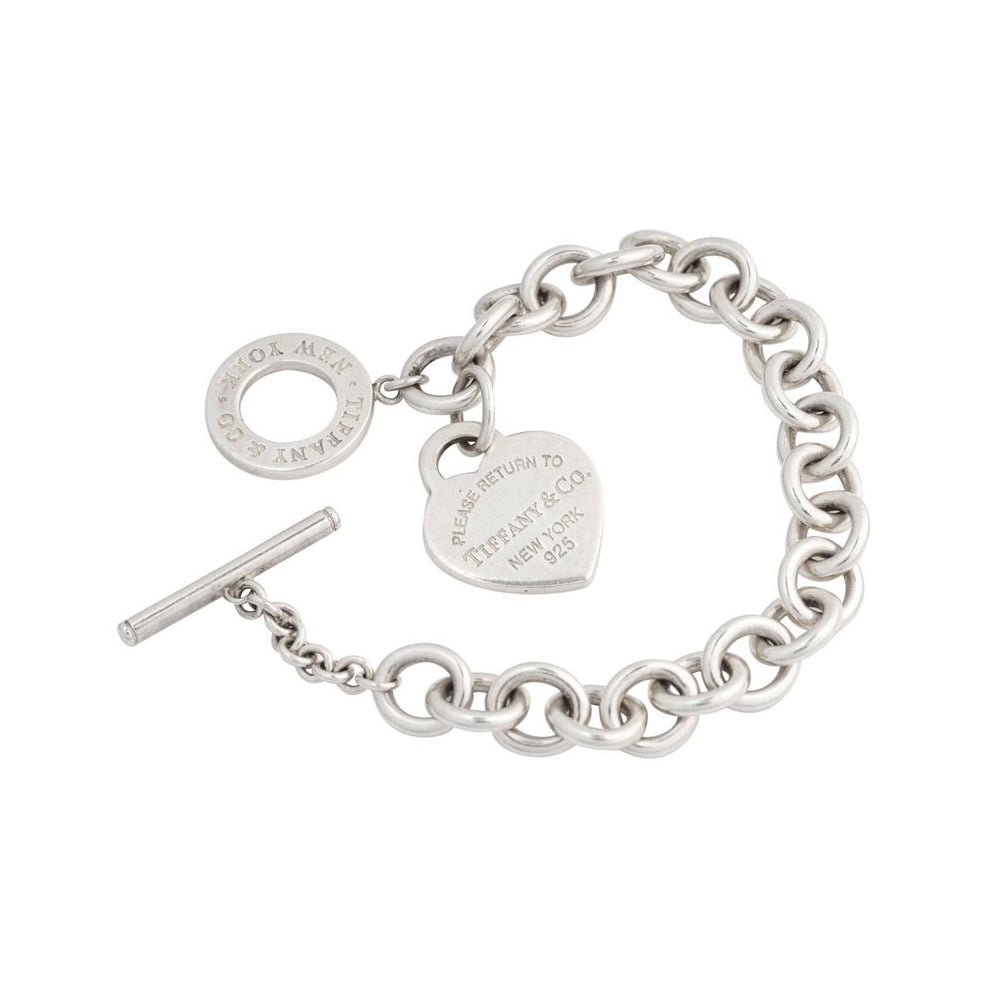 TIF39476368 light gold flat heart-shaped pin buckle bracelet