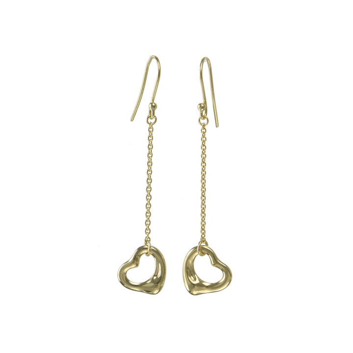 TIF79197877 light gold hollow crooked heart earrings and ear hooks