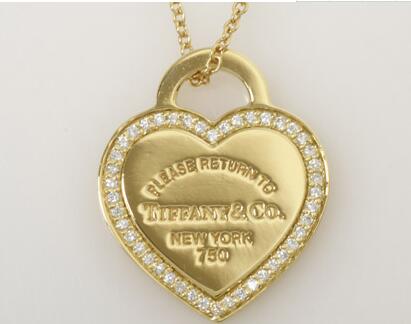 TIF68194050 diamond letter flat single heart shaped small pendant