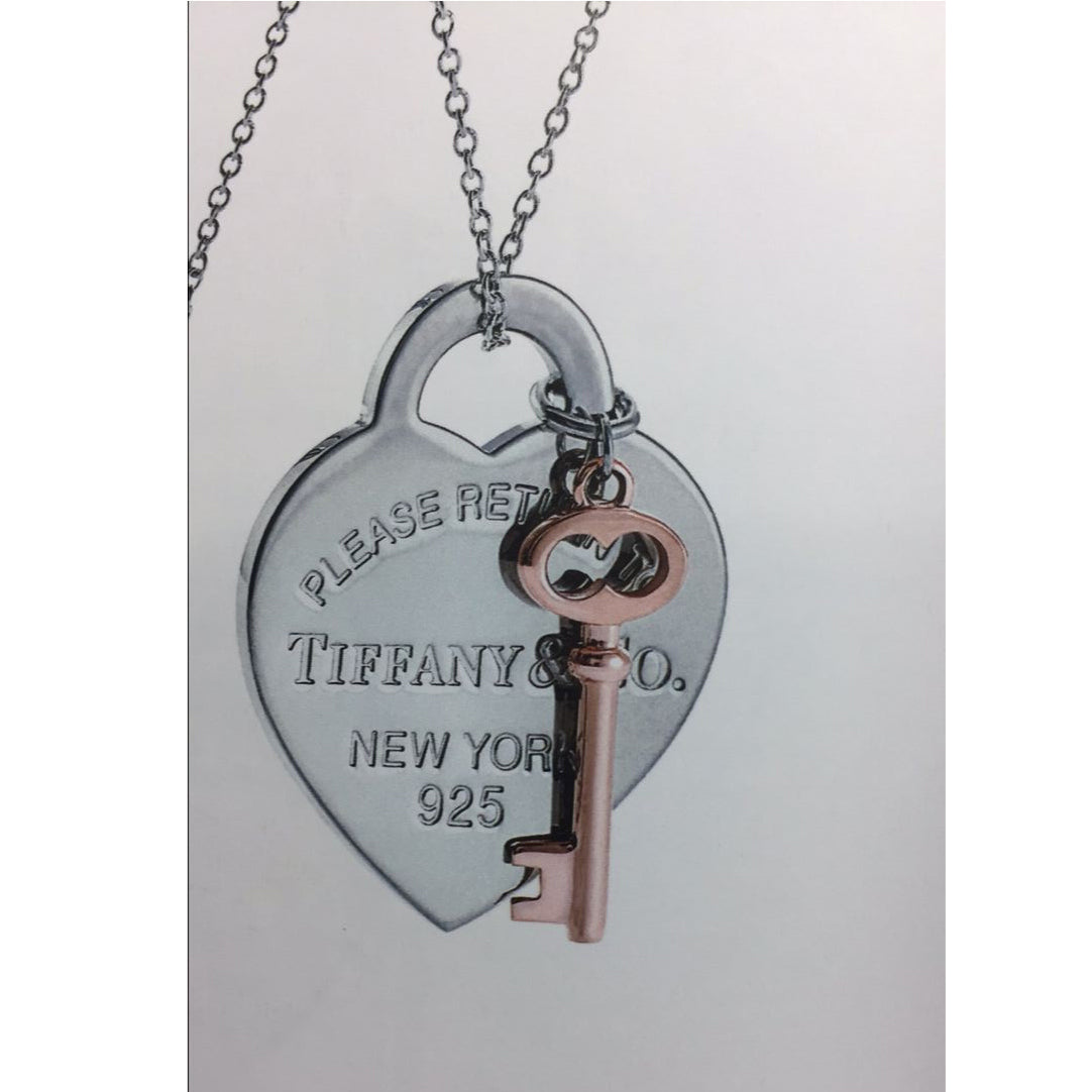 TIF64374758 light gold heart-shaped key pendant