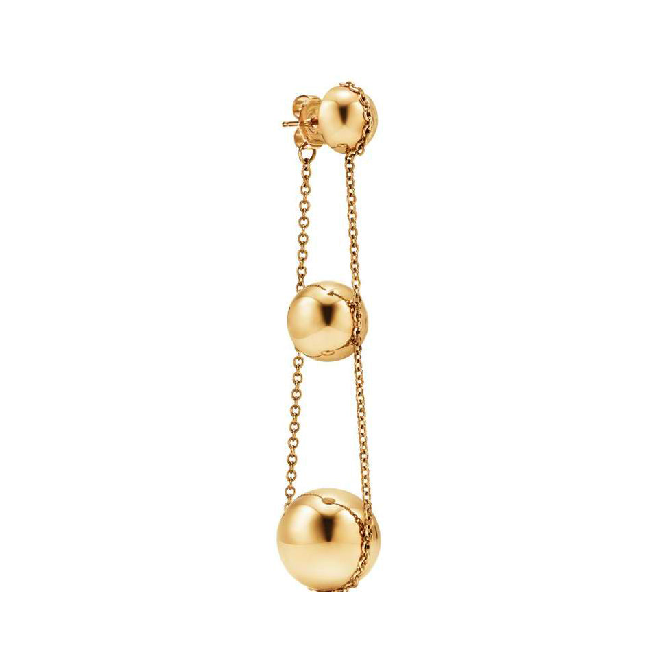 TIF86292960 Light Gold Edition Triple Gold Beads Ball Earrings