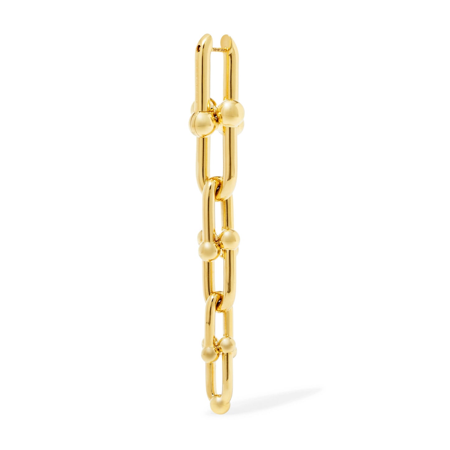 TIF11502452 light gold round wave ball chain buckle earrings