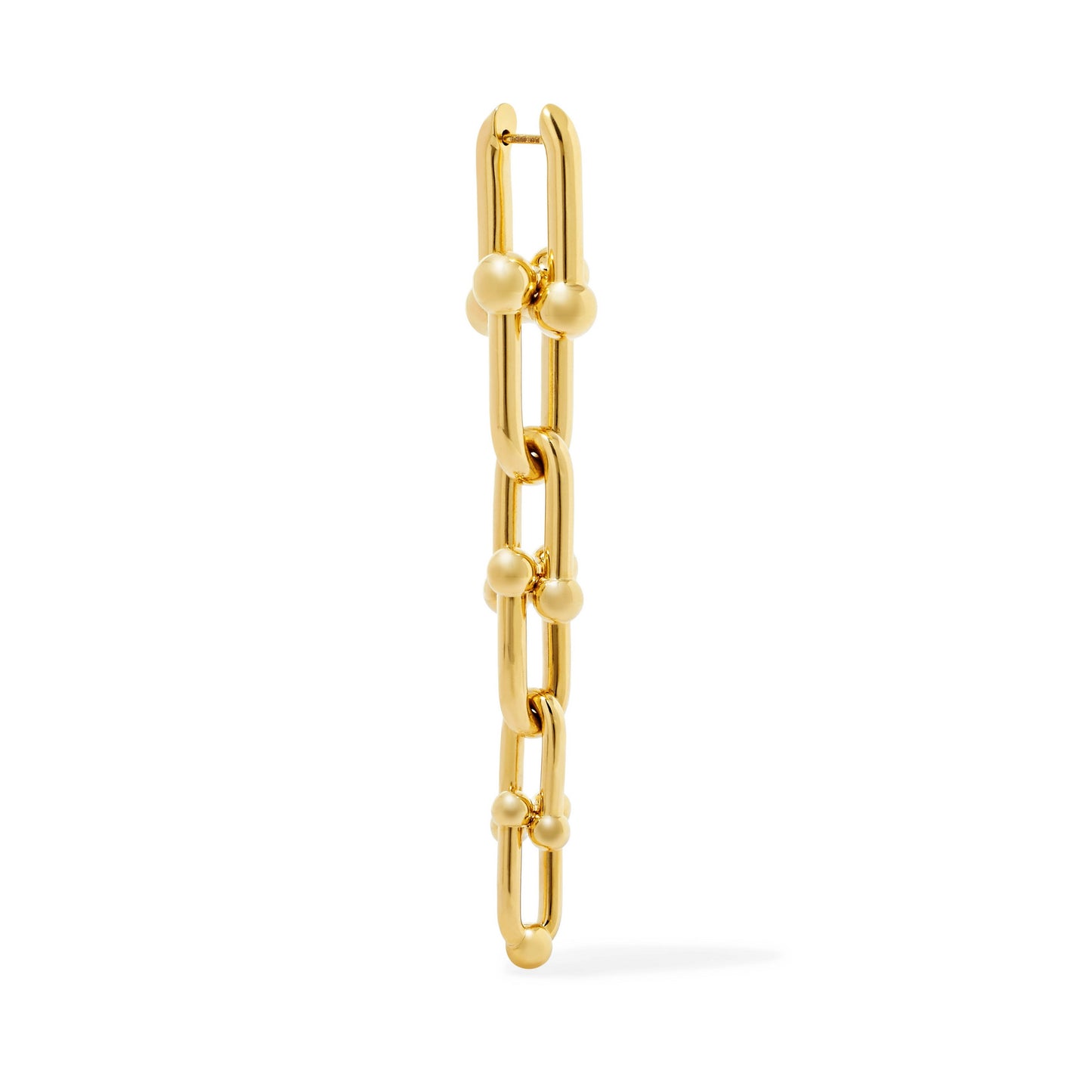 TIF11502452 light gold round wave ball chain buckle earrings