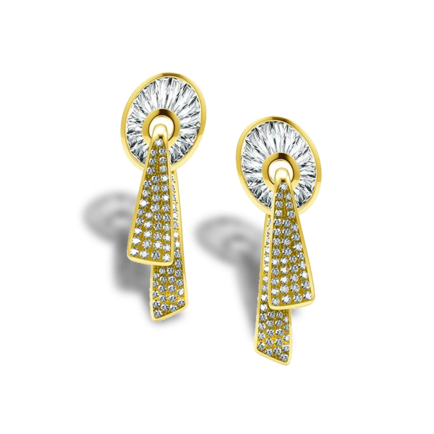 TIF45226874 trapezoidal dense diamond earrings