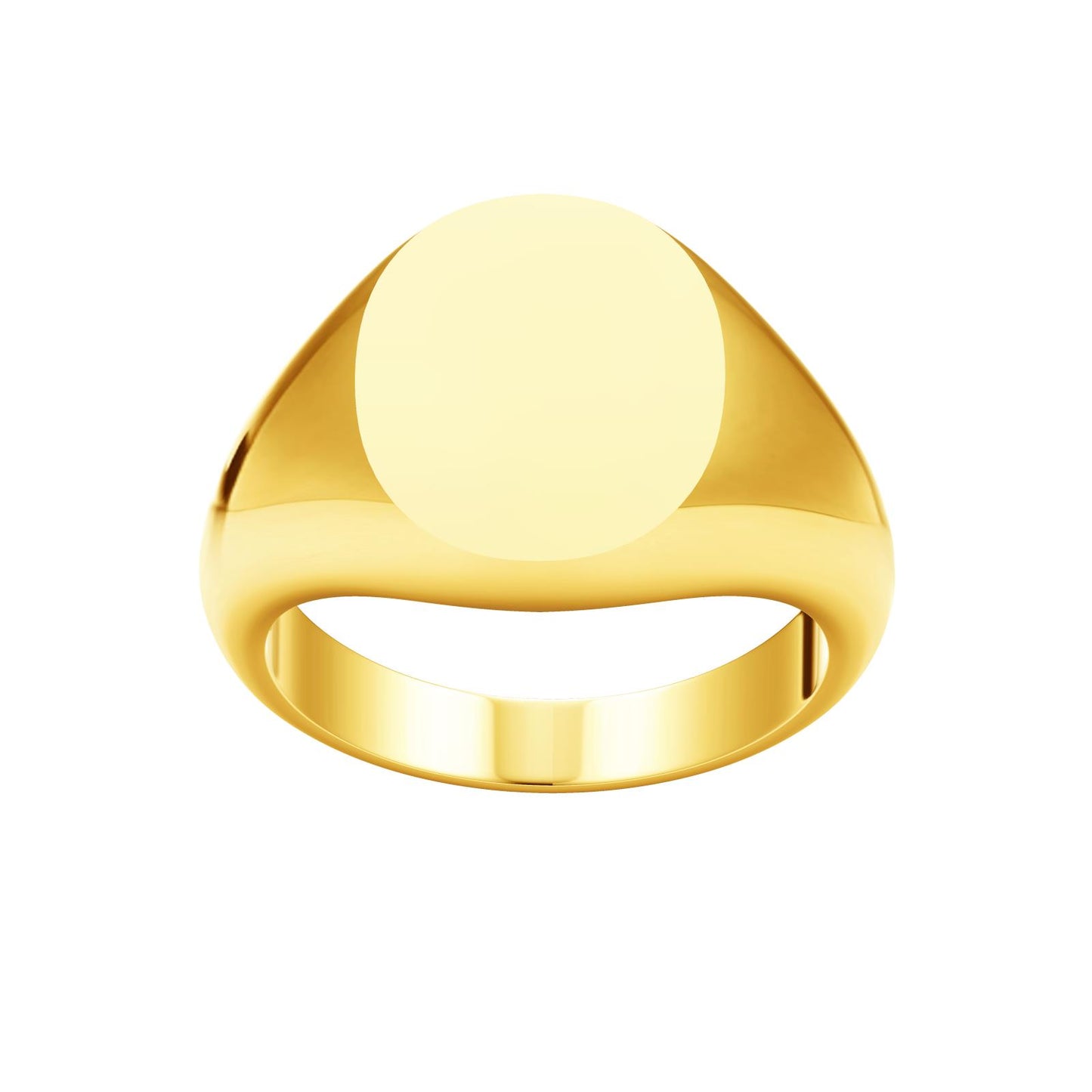 TIF39611396 light gold disc men's ring 14#