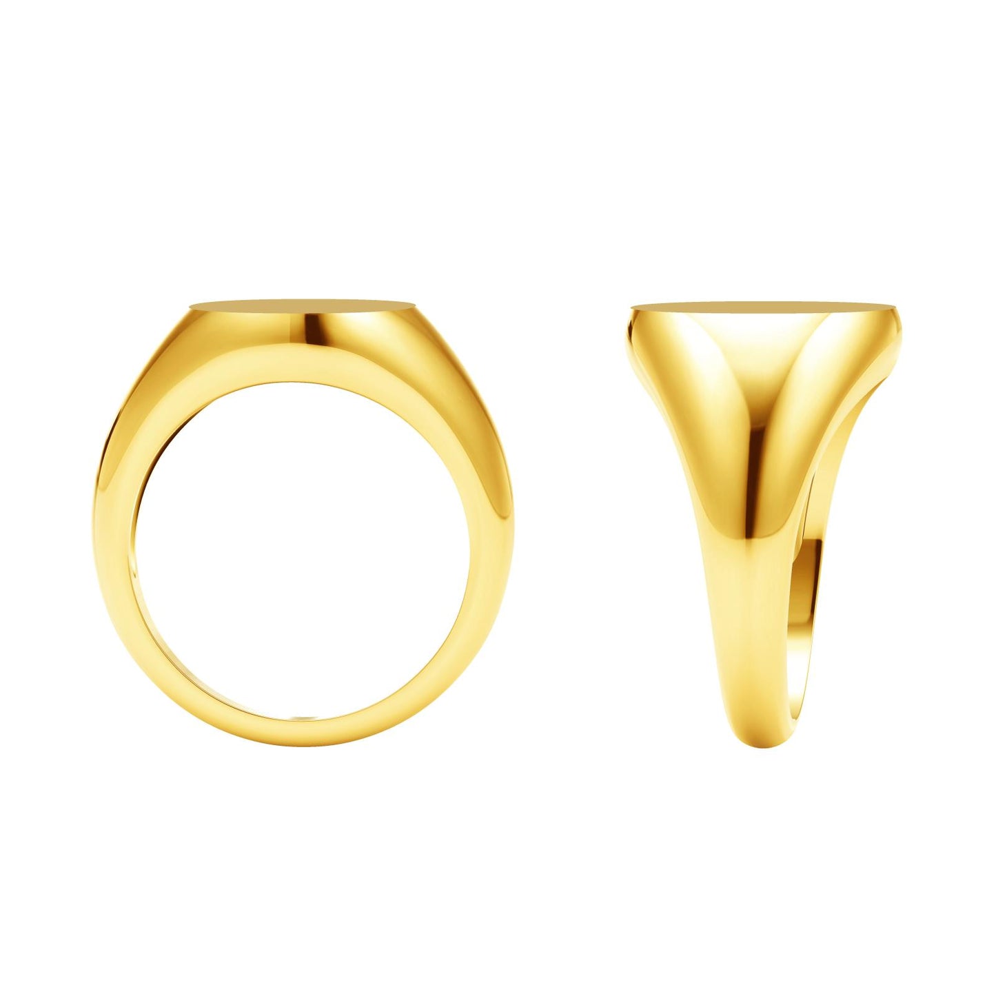 TIF39611396 light gold disc men's ring 14#
