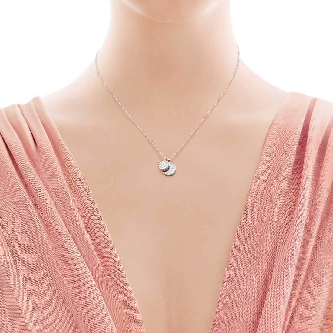 TIF83959978 light gold double disc pendant
